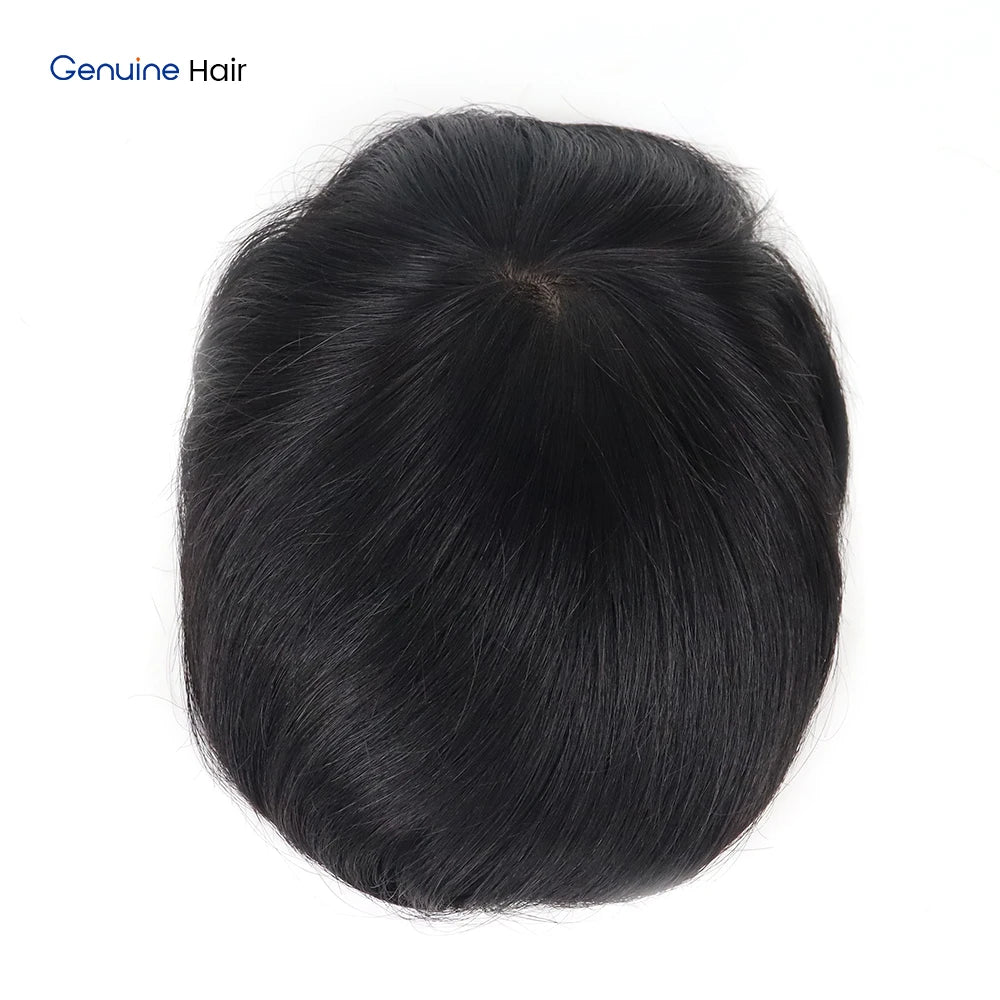 Unnoticeable Silk Base Men's Toupee 100% Remy Human Hair Prosthesis Natural Hairline Thin Skin Durable Wig for Asian Men