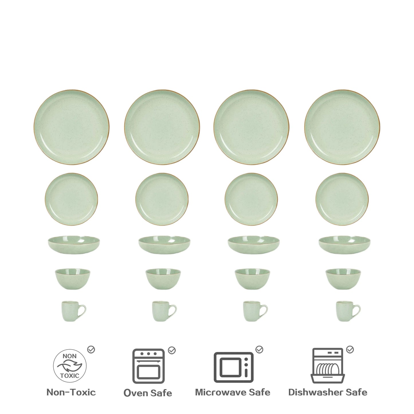 Ceramic Stoneware Set 20 Pcs Classic Round Ceramic Plate Dishes Nordic Style Drinking Mug Ceramic Cereal Bowl for Home Decor