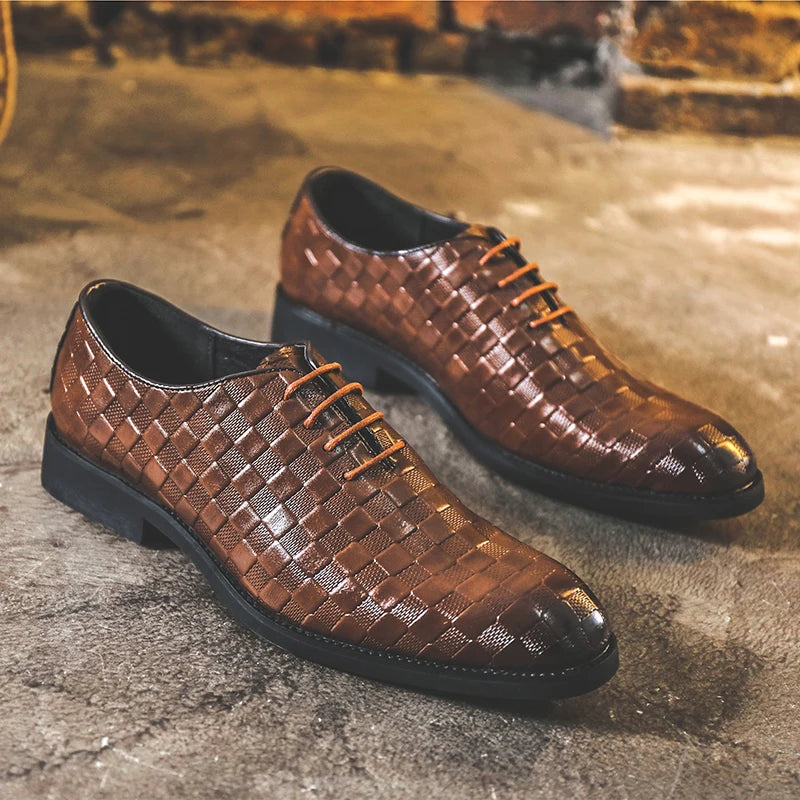 Chaussures En Cuir Oxford Shoes Men 2026 Genuine Leather Wedding Men's Formal Dress Shoe Male Brogue Handmade Zapato Hombre