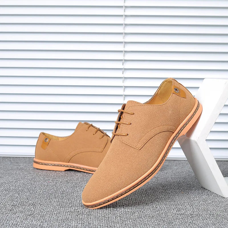 2022 Spring Suede Leather Men Shoes Oxford Casual Shoes Classic Sneakers Comfortable Footwear Dress Shoes Large Size Flats