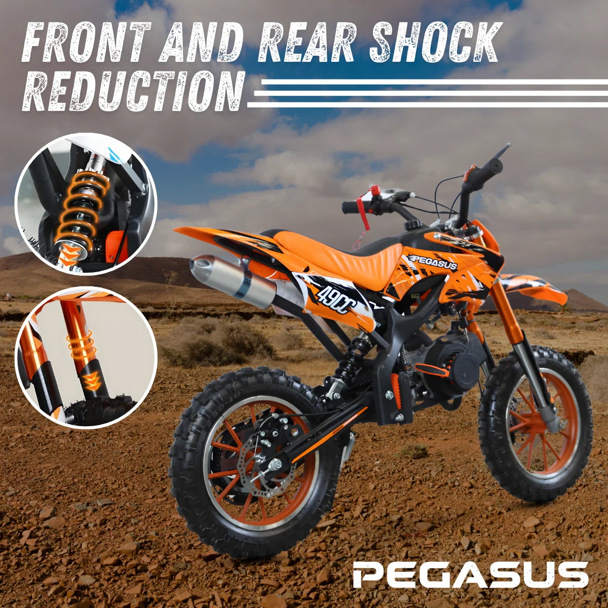 Pegasus Hot Kids 49cc Motorcycle Maximum Speed 40km/h Mini Dirt Bike Motocross 2 Stroke Kids Motorbike