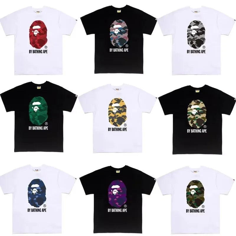 2026 1:1 High Version Ready Stock Letter Printing Bapees Tee Men Trendy PrintedApe Shirt Fashion Designer Bapees Shirt Hot Sell