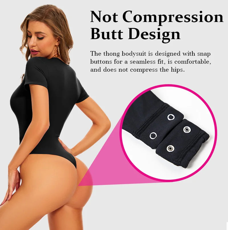 USA Warehouse Shipping Going Out T Shirt Tops Second-skin Feel Recycle Shapewear Crew Neck Short Sleeve Bodysuit for Women