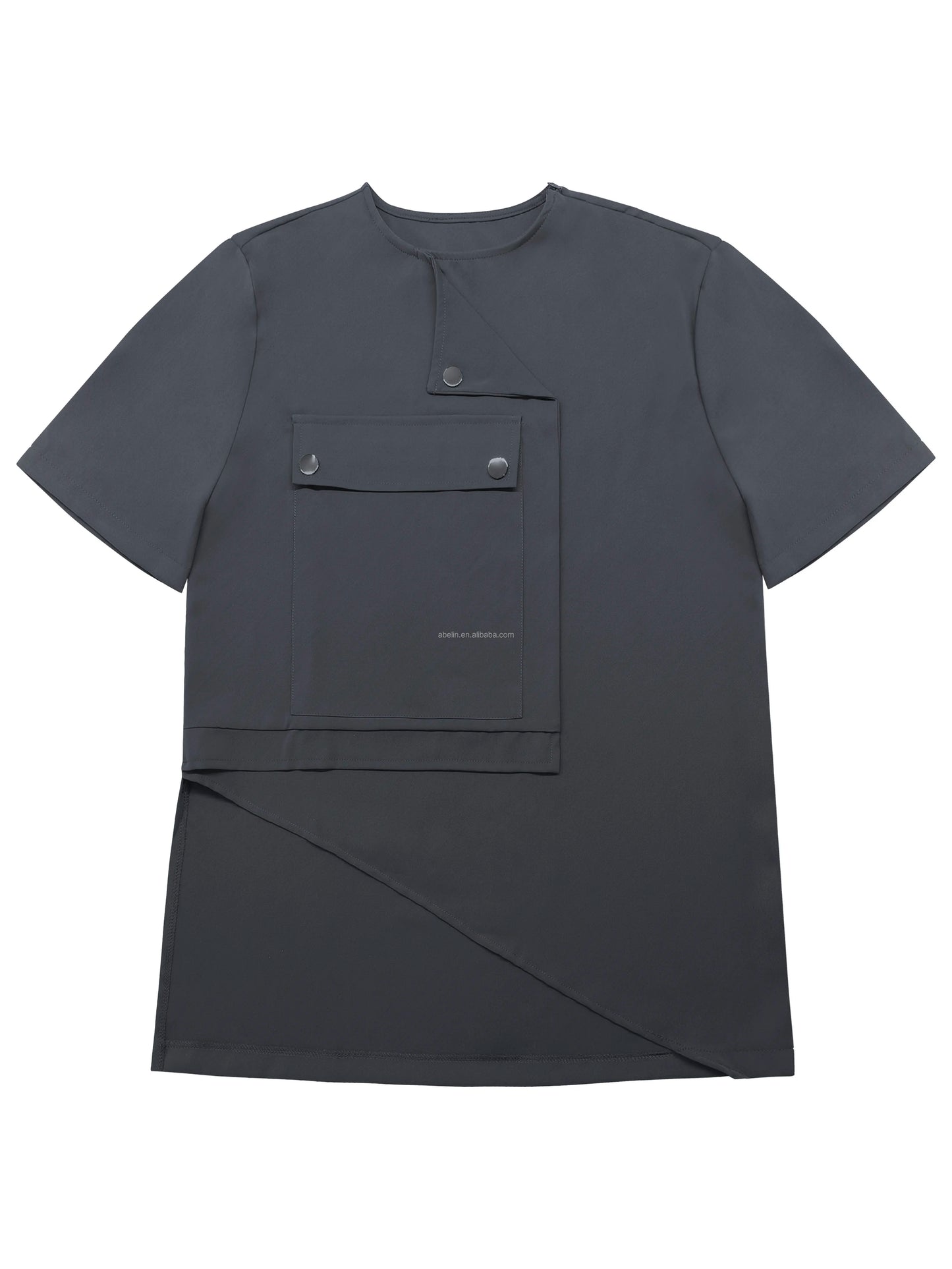 African Plus Size Men's Irregular Design Set Two Pieces Gray Fashion Loose Sets Street Style Men Loose High Quality Sets