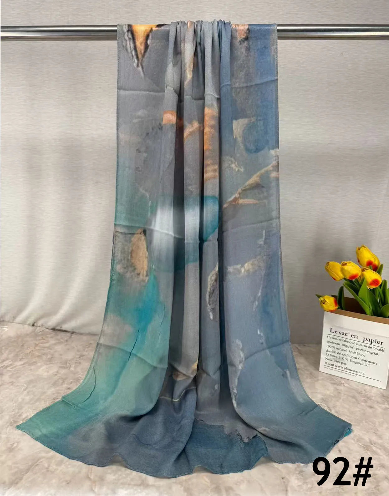 Soft Breathable Modal Hijab for Muslim Women New Digital Printed Woven Scarf Cotton Modal for Autumn