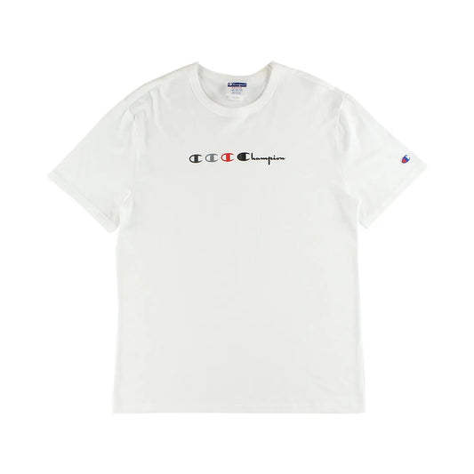 Champion Triple Logo Script Mens Active Shirts & Tees Color: White/White | 100% Authentic