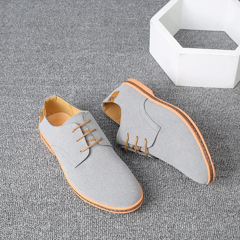 2022 Spring Suede Leather Men Shoes Oxford Casual Shoes Classic Sneakers Comfortable Footwear Dress Shoes Large Size Flats