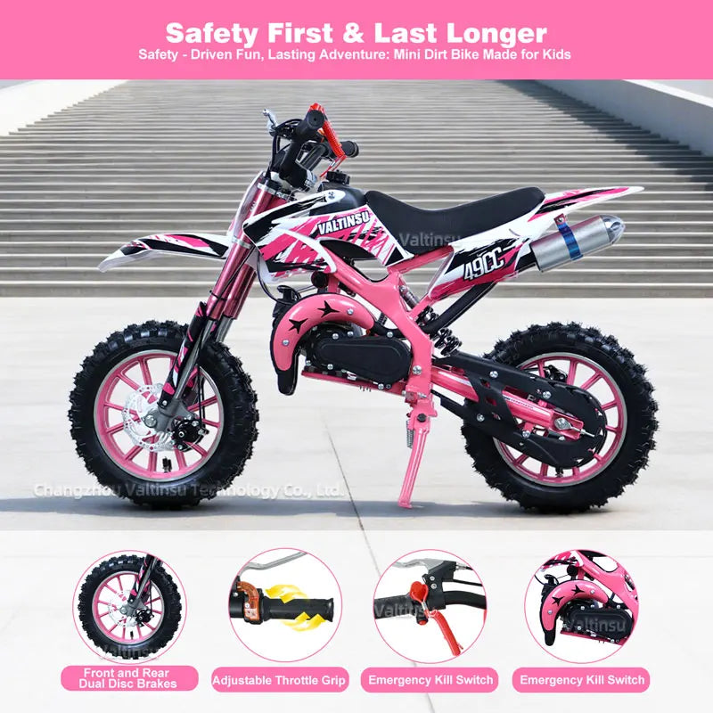 Chinese Made 49Cc Two-Stroke Small Off-Road Motocross Gasoline Dirt Bike Kid Motorcycle