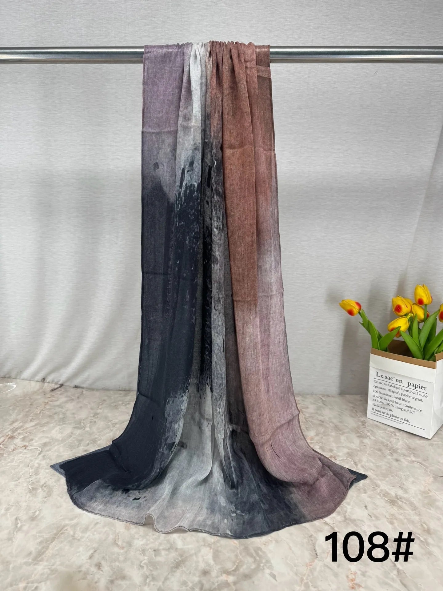 Soft Breathable Modal Hijab for Muslim Women New Digital Printed Woven Scarf Cotton Modal for Autumn