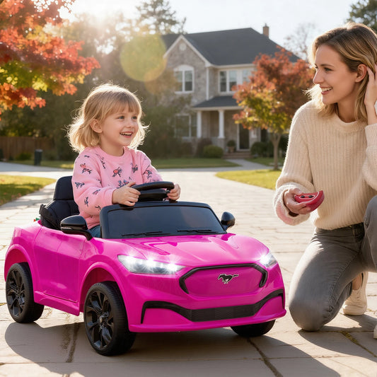 Electric Ride on Car for Kids, 12V Electric Toddler Car with Remote Control, Ride on Toys for Kids with LED Lights, Music Player