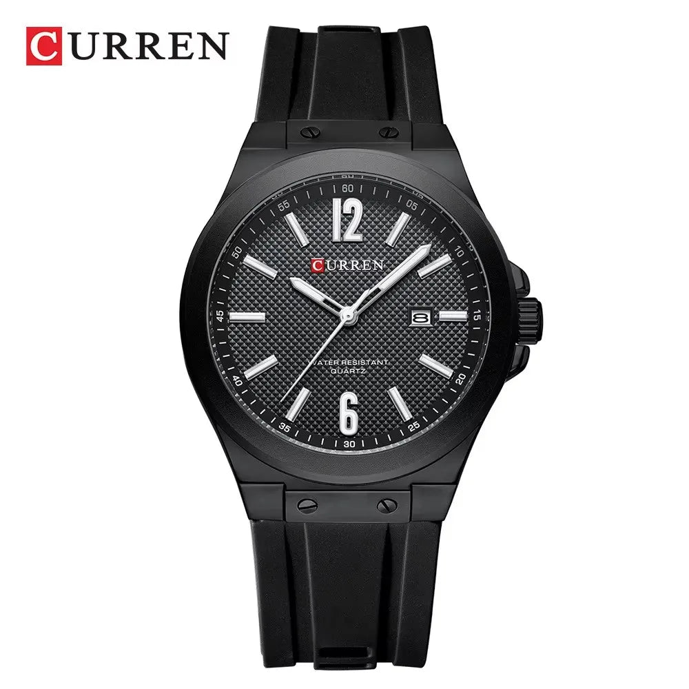 CURREN 8467 Male Luminous Night Light Japan Quartz Men Fashion Watch Waterproof Wristwatches Sports Silicone Strap Durable Clock