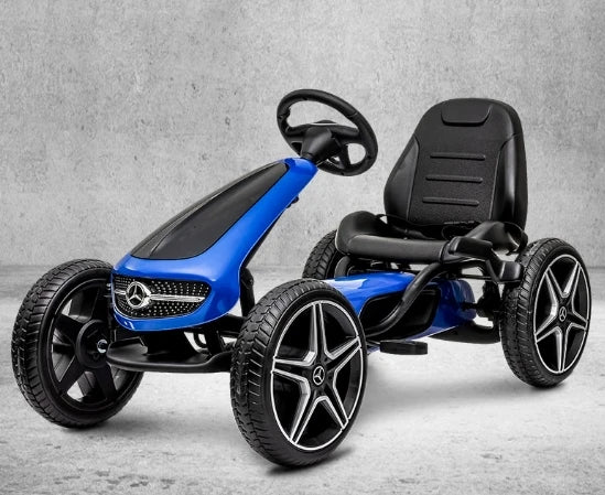 Kids Pedal Go-Kart 4-Wheel Ride on Toy with Handbrake, 3-8Y Boys Girls, Outdoor Anti-Slip Safety Seat Kart