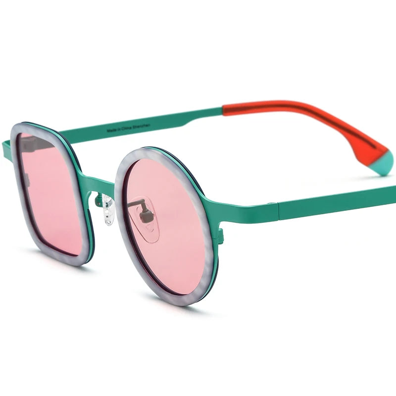 Borregls Acetate Titanium Sunglasses Women Brand Design Irregular Polarized Mirrored Sun Glasses Men Square Round Shades 185886