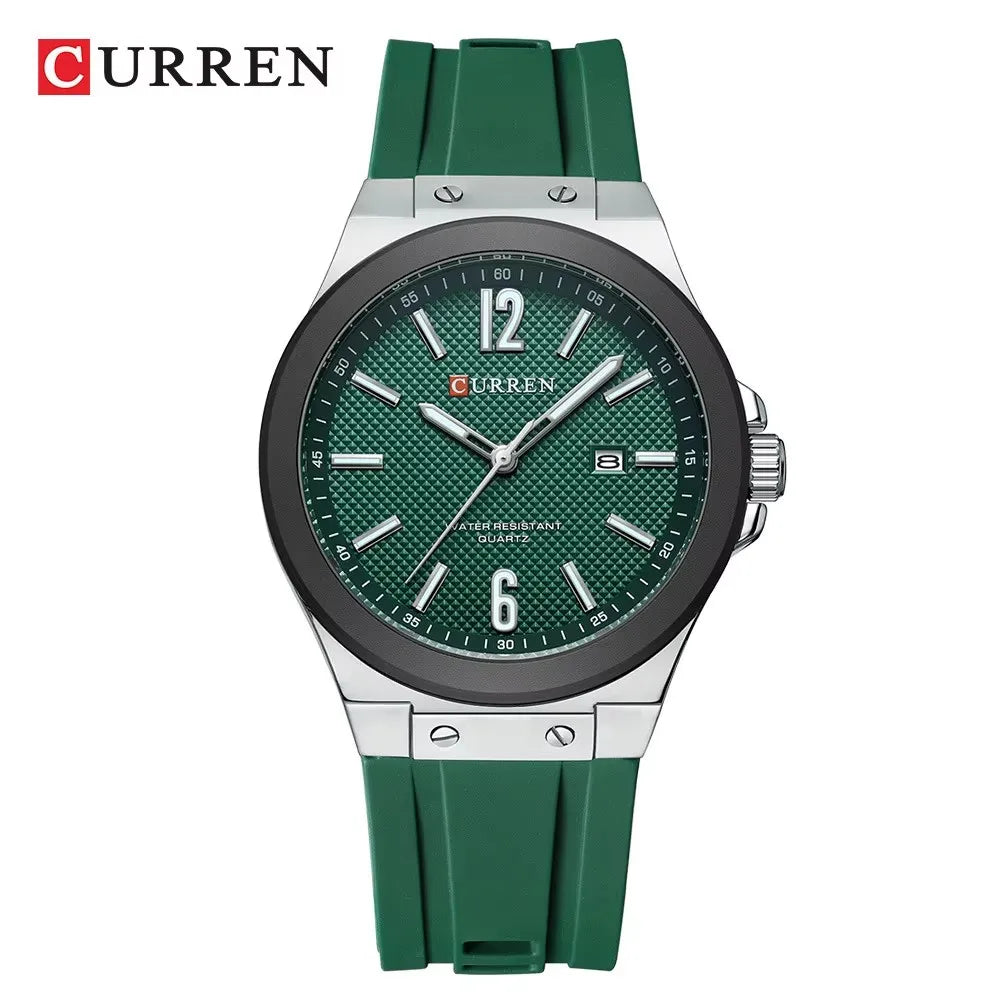 CURREN 8467 Male Luminous Night Light Japan Quartz Men Fashion Watch Waterproof Wristwatches Sports Silicone Strap Durable Clock