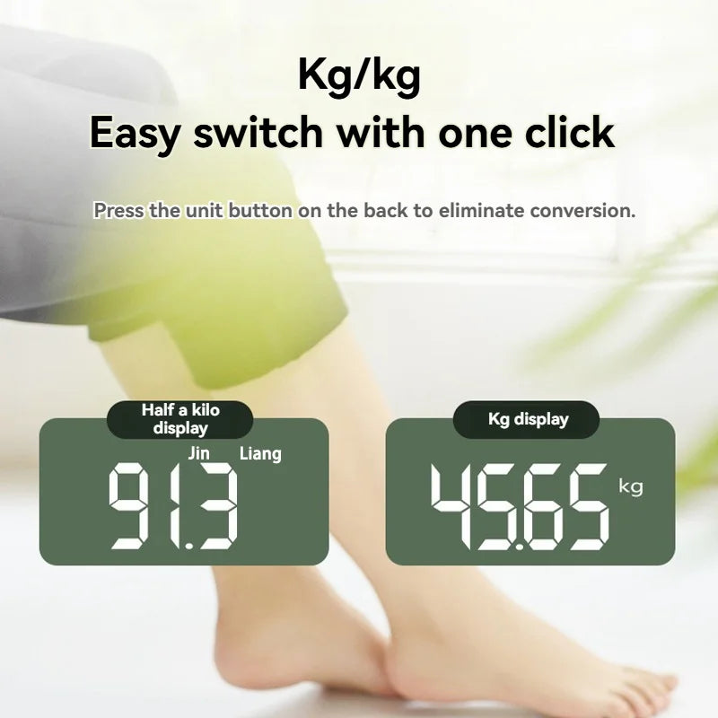 Ultra-Thin Smart LED Display Portable Body Fat Scales Auto-Calibration Personal Care Appliance Battery-Powered Household Use