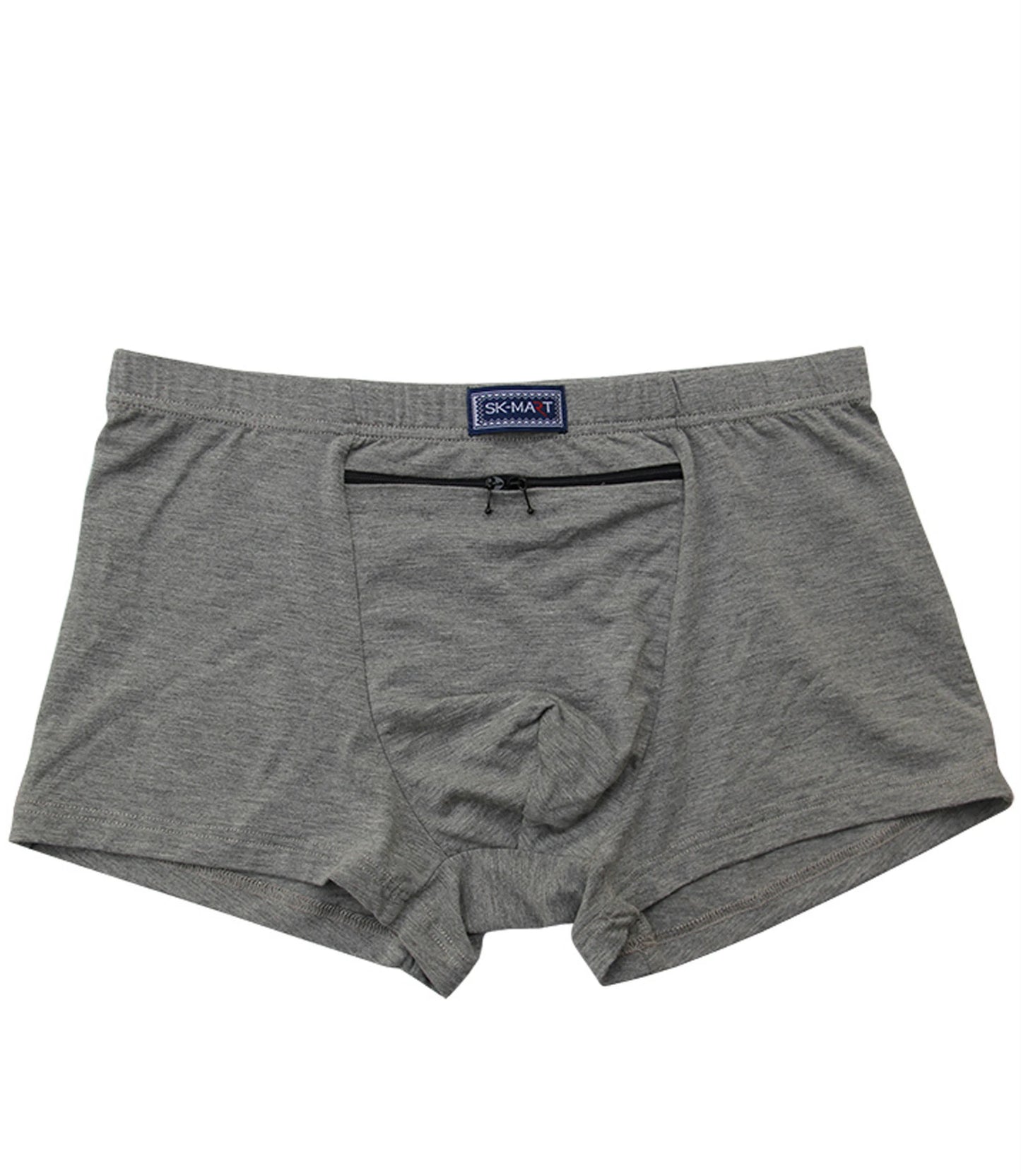 Plus Size 7XL Men's Theft-Proof Underwear Front Double Zipper Pocket Men Panties Modal Comfortable Breathable Sexy Boxer Shorts