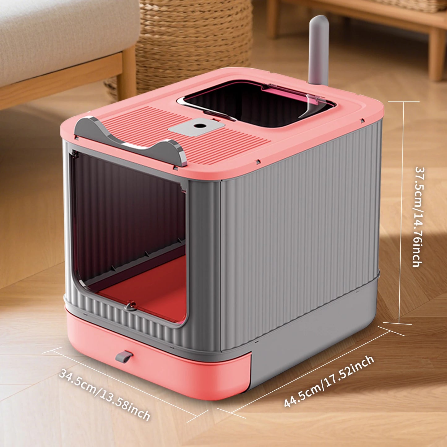 Oversized Anti-Splash Fully Enclosed Cat Litter Box Sterilization Deodorant PP Material 2200g Model YR-SHL052010 Wholesale