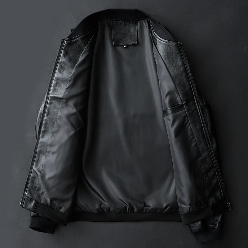 Leather Jacket Bomber Motorcycle Jacket Men Biker PU Baseball Jacket Plus Size 7XL 2020 Fashion Causal Jaqueta Masculino J410