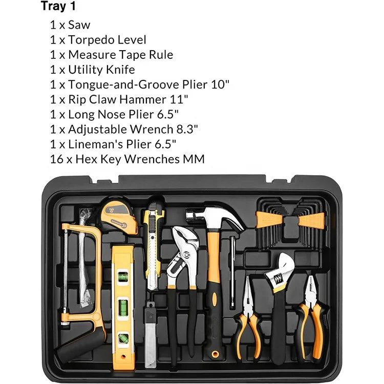 Hand Tool Sets Household Diy Hand Tools Box Set Most Popular Household Tool Box Set Mixed 258pcs Combination Carbon Steel