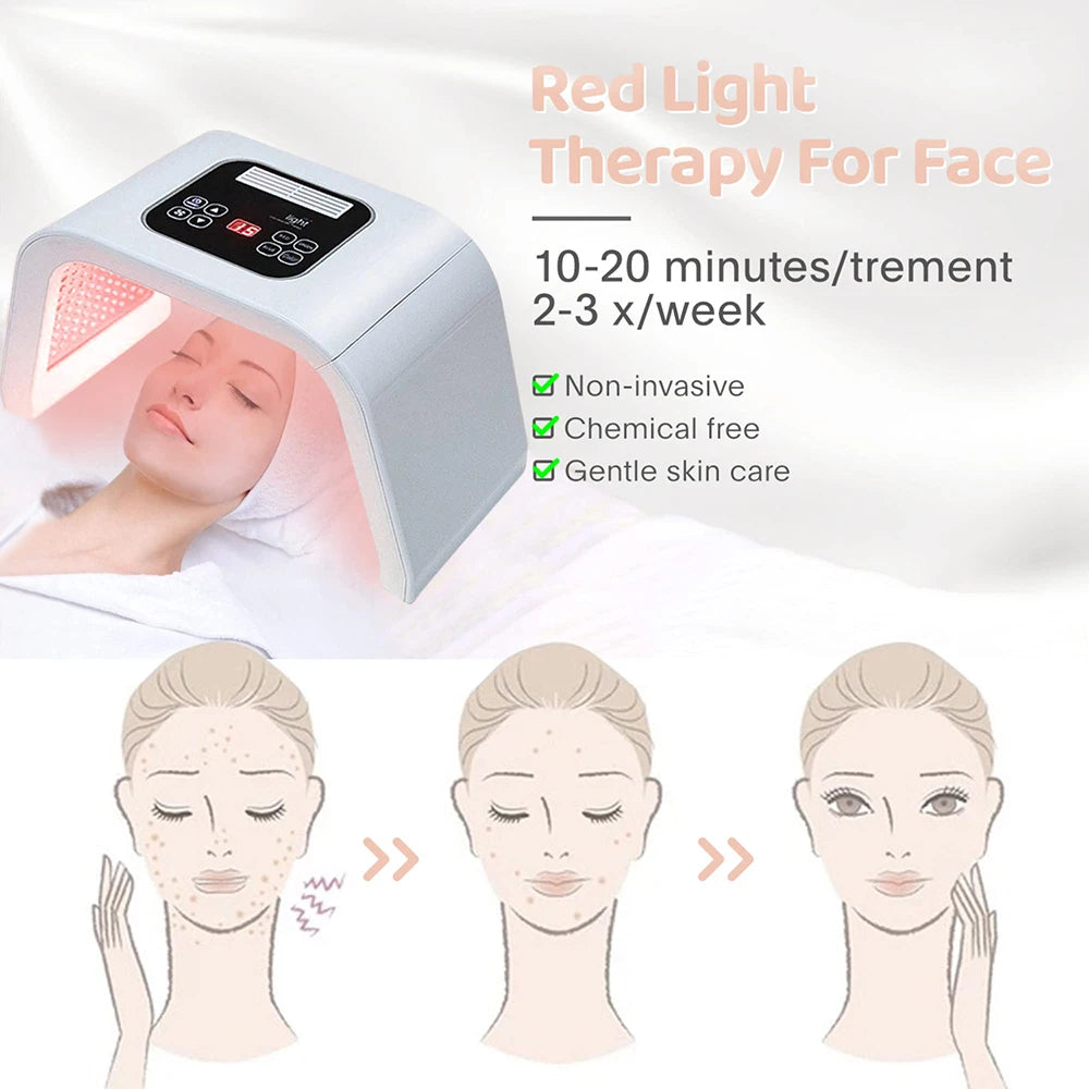 Best Selling 7 Color LED Light Therapy Device for Facial Rejuvenation Skin Tightening Red Light Therapy US Plug Desktop Unit