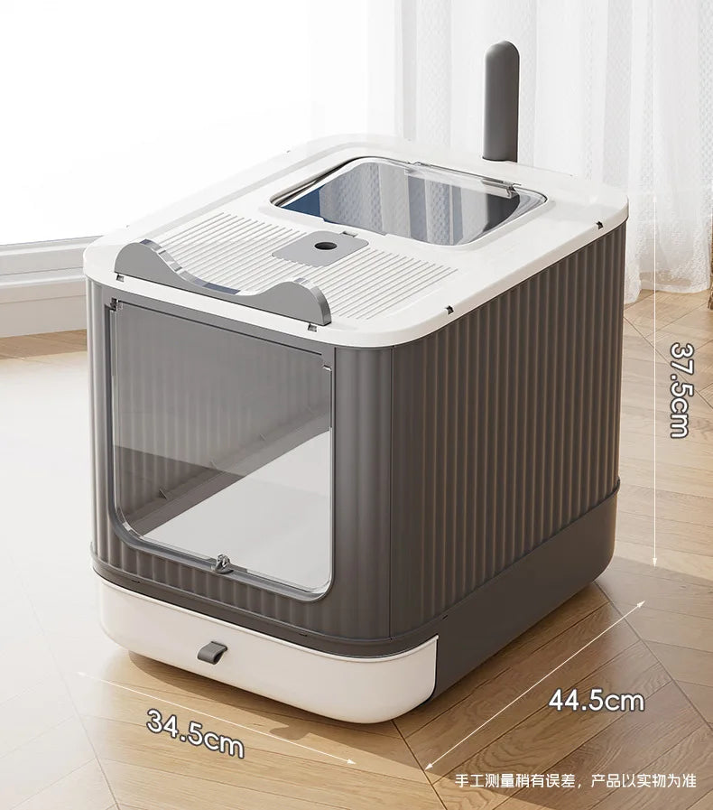 Oversized Anti-Splash Fully Enclosed Cat Litter Box Sterilization Deodorant PP Material 2200g Model YR-SHL052010 Wholesale