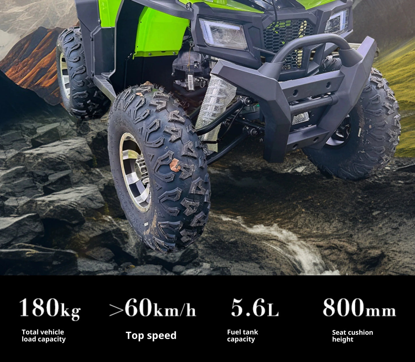 Automatic ATV Big for 200cc Four-wheel Off-road Mountain Bike All-terrain Chain Drive Equipped 4-Stroke Gas/Diesel Scenic Spot