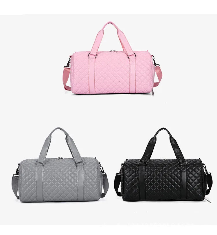 2024 New Fashion Travel Bag Sports Leisure Duffel Bag Men's PU Waterproof Fitness Bag Women's Portable Yoga