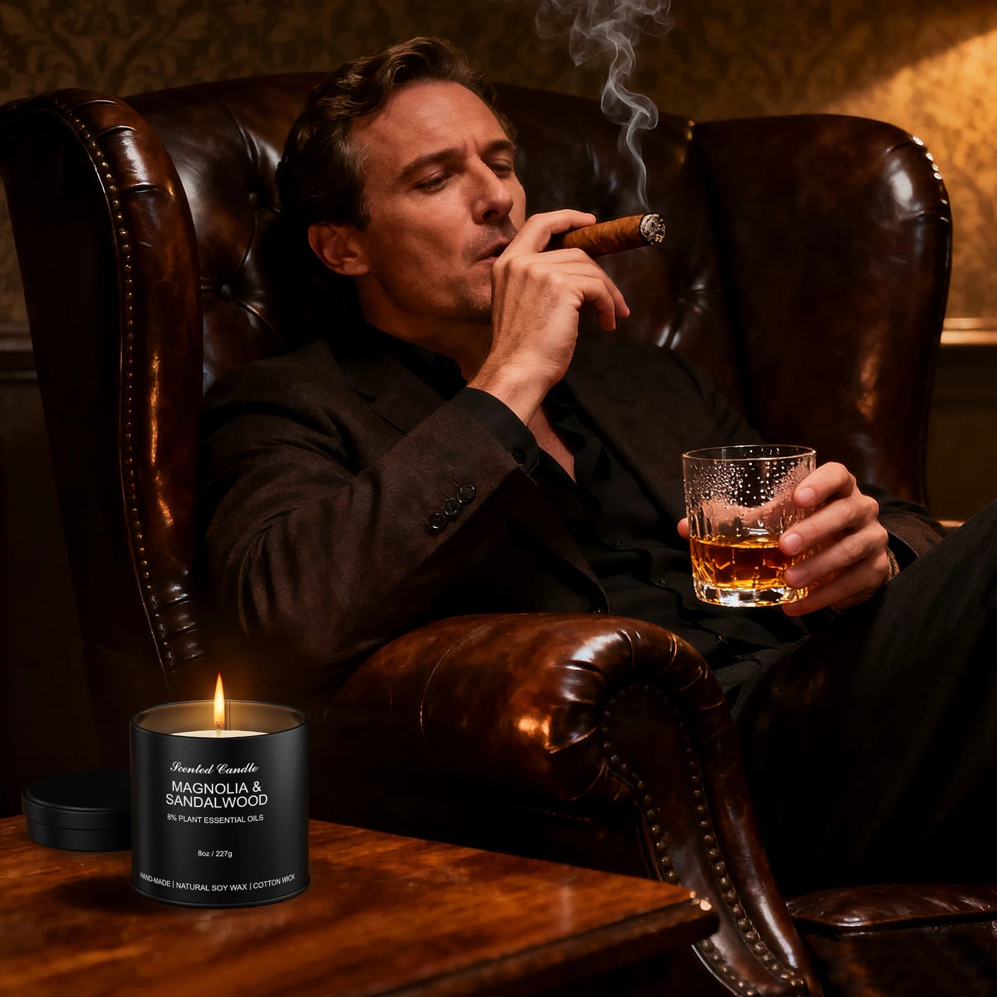 Men's Scented Candles Gift Set 4 Pack Soy Wax  Luxury Masculine Candles for Home Relaxing Gifts for Men, Dad, Husband