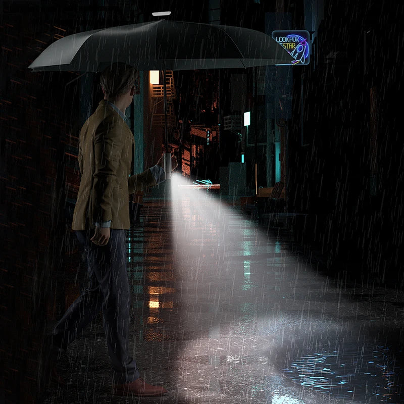 New Xiaomi Fully Automatic Umbrella With Led Light Men Large Double Portable Outdoor Umbrellas Rain Women Windproof Umbrella
