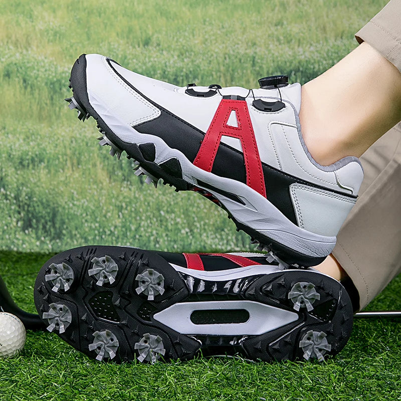 Breathable Waterproof Customized Oem Rubber Sole Classic Mens Golf Shoes Manufacturer Spikes Shoes for Golf