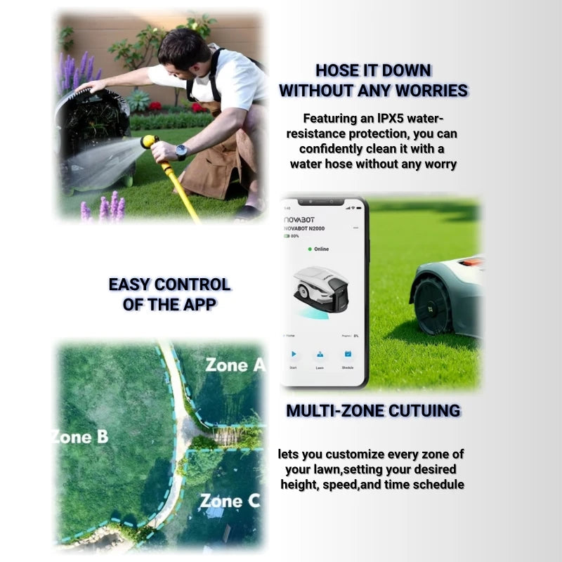 CMao Robot Commercial Industrial Robot Lawn Mower IPX5 Water-Resistant 22cm Cutting Width 200/320m Working Area App Remote
