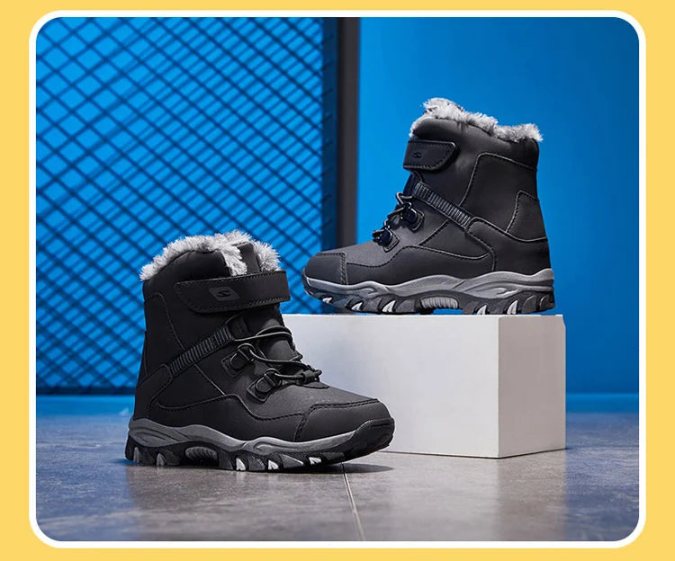 High Quality Boys girl Winter Snow Boots Platform Warm Cotton Shoes Leather Autumn Waterproof Kids Footwear Child Sneaker 5 12+y