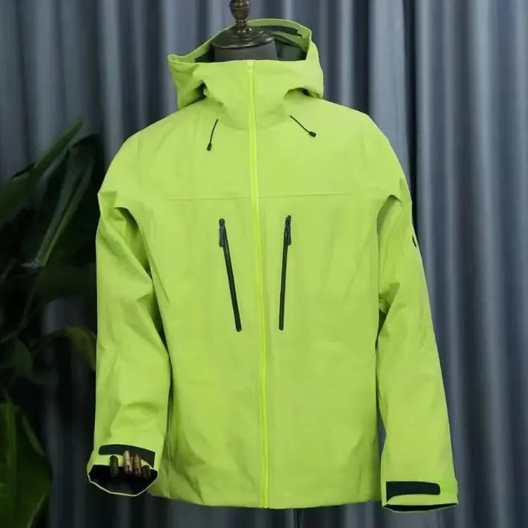 Unisex Waterproof Ski Jacket Hood Custom Raincoat Suit Men Women. Fabric Zipper Closure Mountain Snowboarding Summer Ski Wear