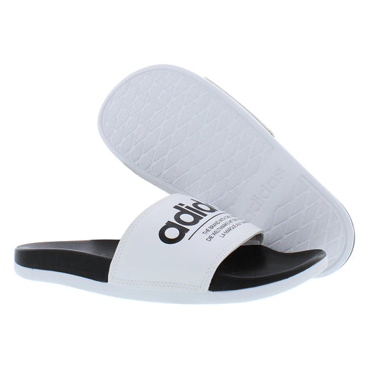 For Adilette Comt Men's Summer Outdoor Slippers Size 4 White/Black-PVC Insole Open Toe Anti-Slippery Feature Model FX4287