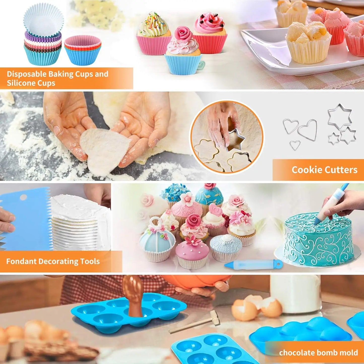 Professional Blue 236pcs Baking Pastry Tools Kit Cake Decorating Supplies Storage Case Piping Bags Icing Tips for Cupcake Adults