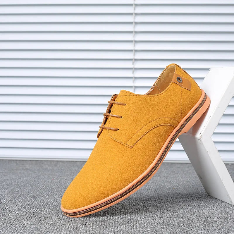 2022 Spring Suede Leather Men Shoes Oxford Casual Shoes Classic Sneakers Comfortable Footwear Dress Shoes Large Size Flats