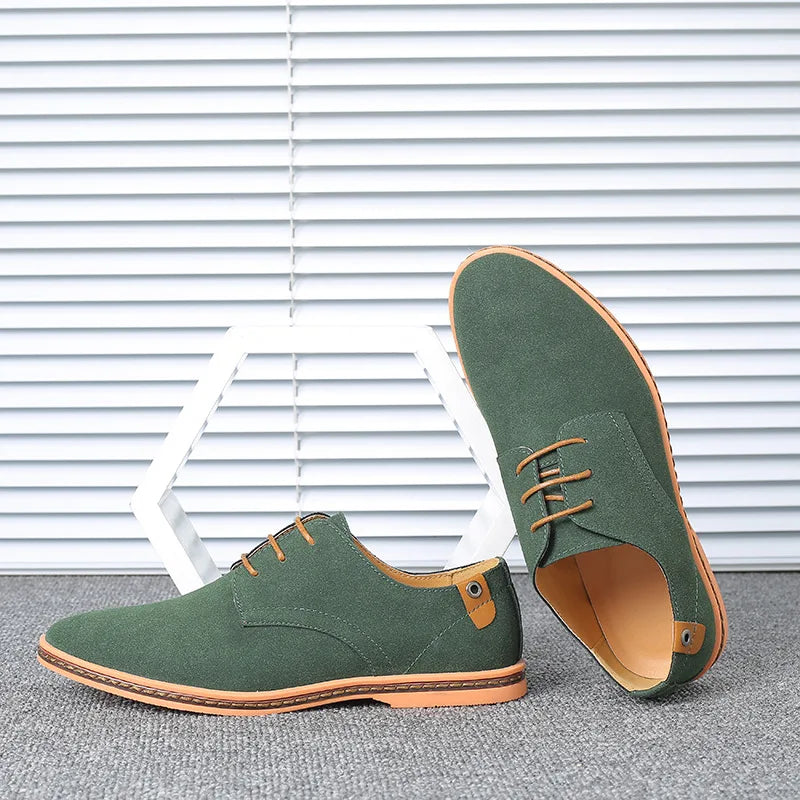 2022 Spring Suede Leather Men Shoes Oxford Casual Shoes Classic Sneakers Comfortable Footwear Dress Shoes Large Size Flats