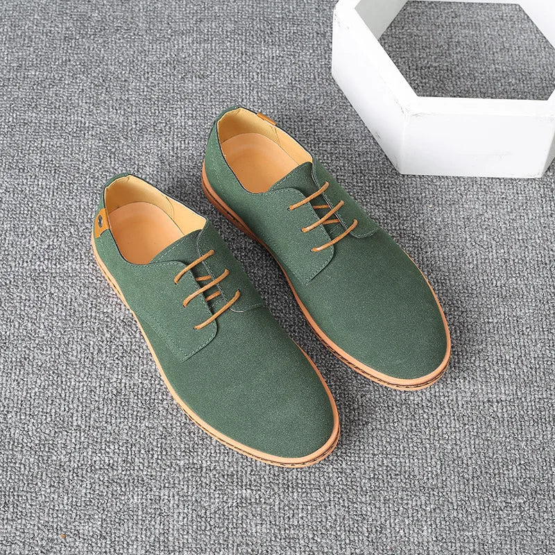 2022 Spring Suede Leather Men Shoes Oxford Casual Shoes Classic Sneakers Comfortable Footwear Dress Shoes Large Size Flats