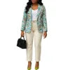 D603 Trendy Ladies Suits Office Wear Blazer Set for Women Printed Blazer and Pants Set Two Piece Business Suits Set for Women