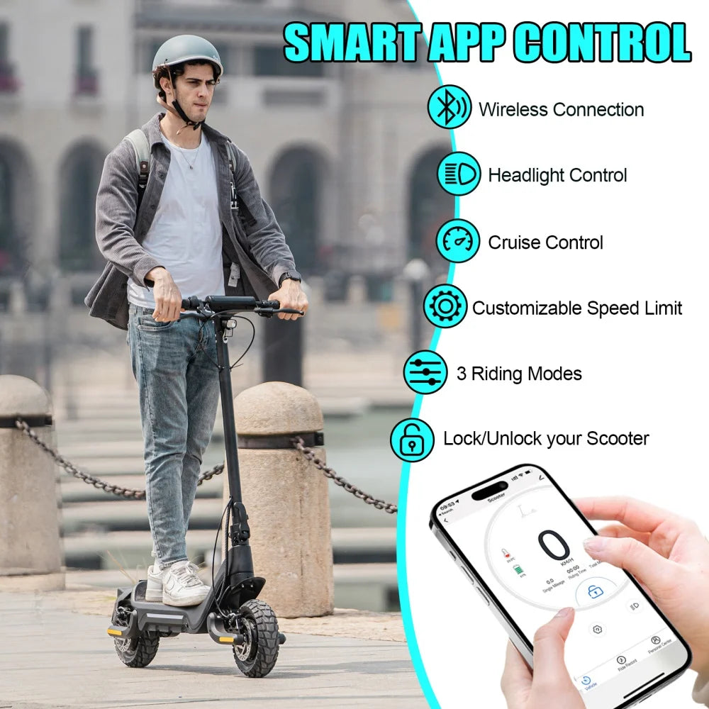 HEZZO F5 Foldable 23Ah HEZZO 10" Escooter Free Shipping EU US Warehouse 48V 1600W Dual Motors Offroad Electric Scooter