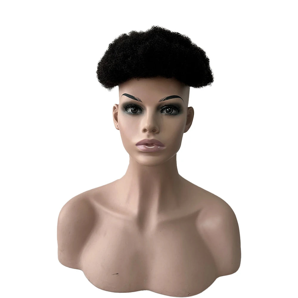 Premium 100%  Human Hair Systems Toupees for Men-Afro Kinky Curly with PU Base Natural Hairline | Wholesale Available