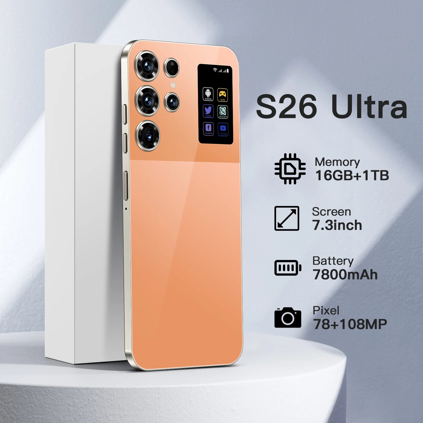 S26 Ultra Phone Global Version Mobile Phone 16GB Android 14 Cellphones Unlocked Smartphone