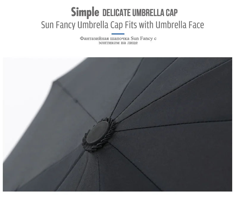 Double-layer Automatic 10-bone Rain and Sun Umbrella Windproof Sunscreen Rain and Sunshine Dual-use Business Folding Umbrella