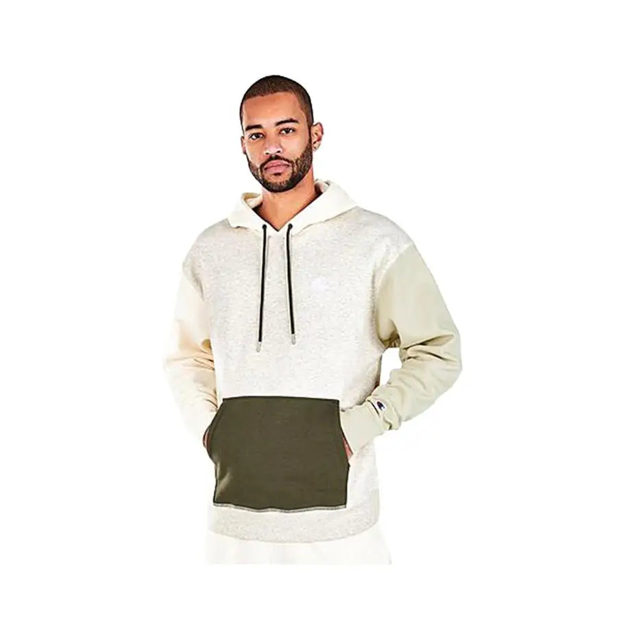 Champion Classic Fleece Blocked Mens Active Hoodies Color: Hiker Green/Black | 100% Authentic