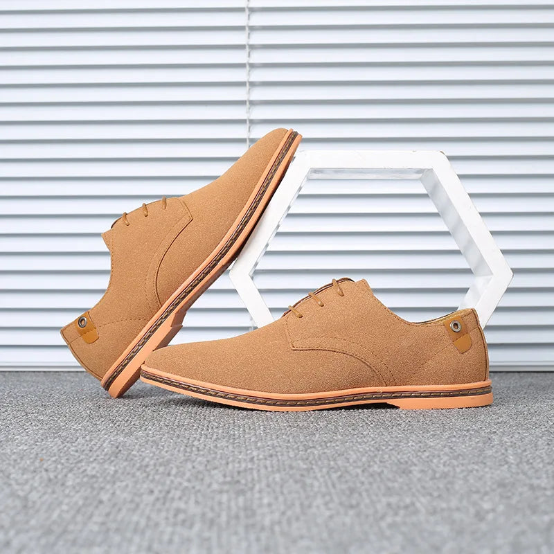 2022 Spring Suede Leather Men Shoes Oxford Casual Shoes Classic Sneakers Comfortable Footwear Dress Shoes Large Size Flats