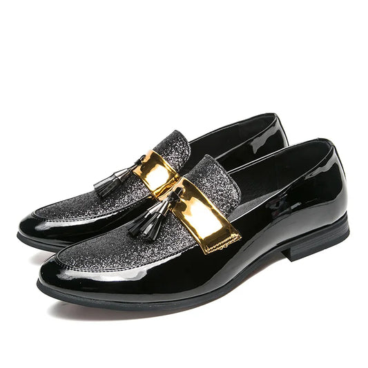 Latest Design Handsome Dress Shoes Glitters Upper Durable Classy Tassels Loafers Shoes for Men
