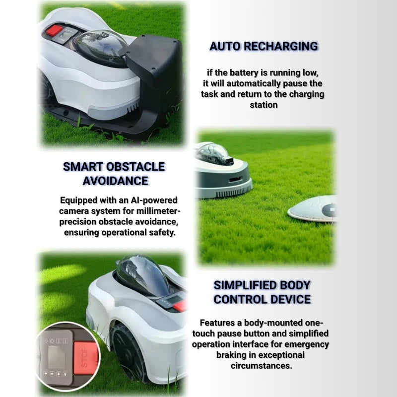 CMao Robot Commercial Industrial Robot Lawn Mower IPX5 Water-Resistant 22cm Cutting Width 200/320m Working Area App Remote