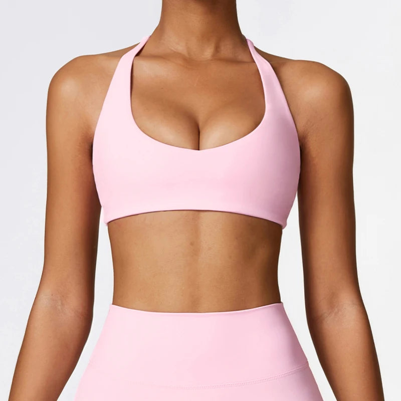 2024 New Running Shockproof Beauty Back Yoga Bra European and American Fitness Top High Strength Sports Underwear for Women