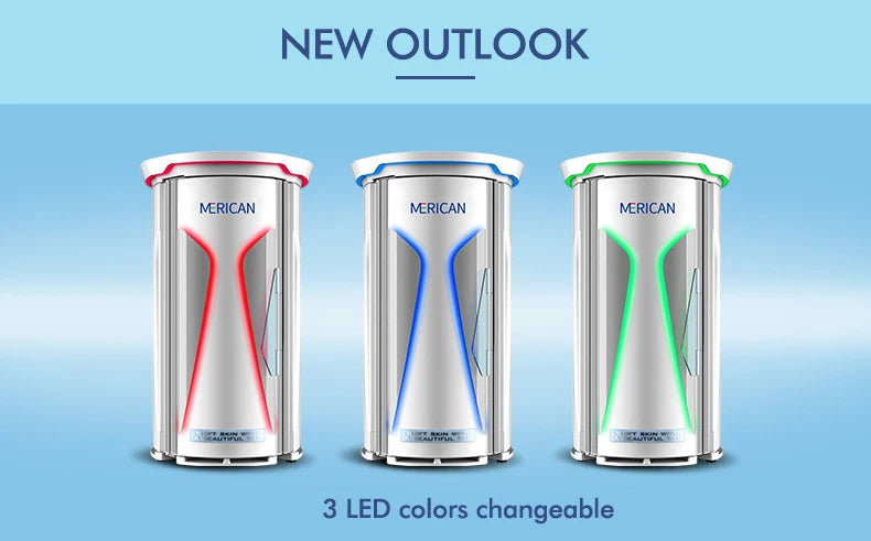 2025 Blue Led Tanning Bed Infrared Spa Capsule Slimming Machine UV Light Lamp Home Tanning Bed UVB Blue LED Light Spa Machine