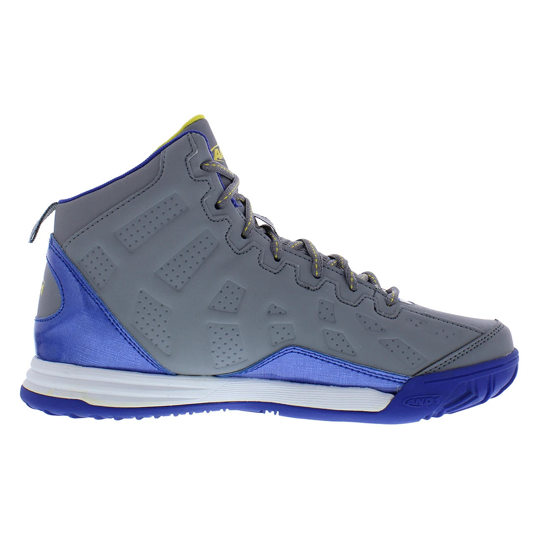 AND1 Show Out GS Boys Shoes Model D3001BNMY Size 7 Color Grey/Blue/Yellow